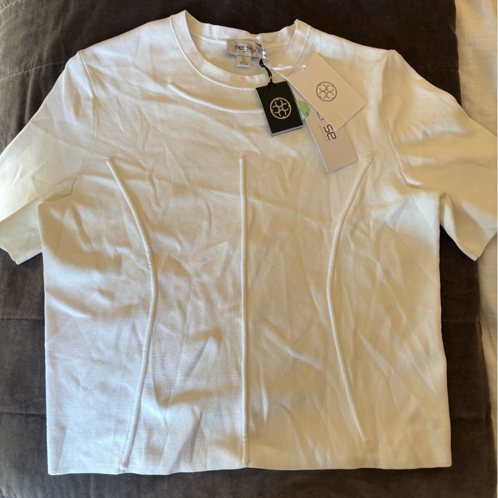 Per Se by Carlisle White Knit Top